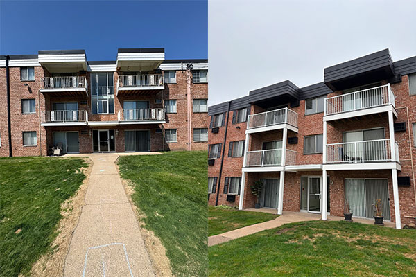 Before and After Apartment Deck Replacement St Paul MN